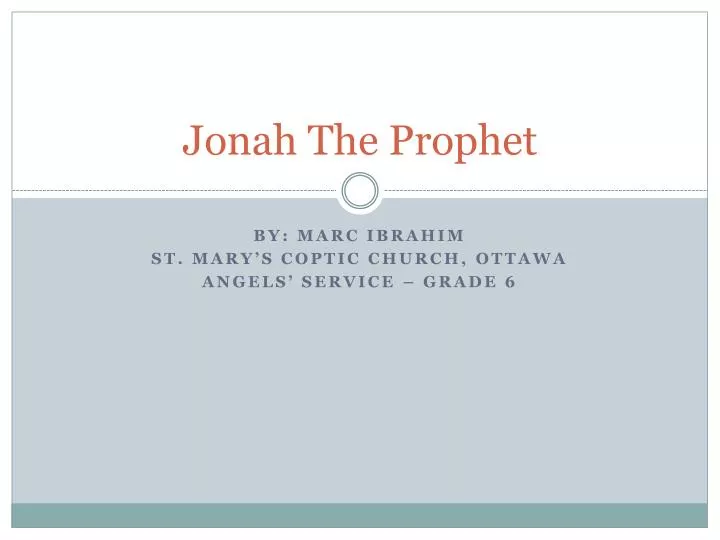 jonah the prophet