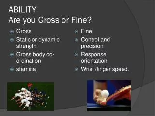 ABILITY Are you Gross or Fine?