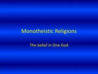 monotheistic religions
