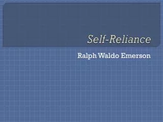 Self-Reliance