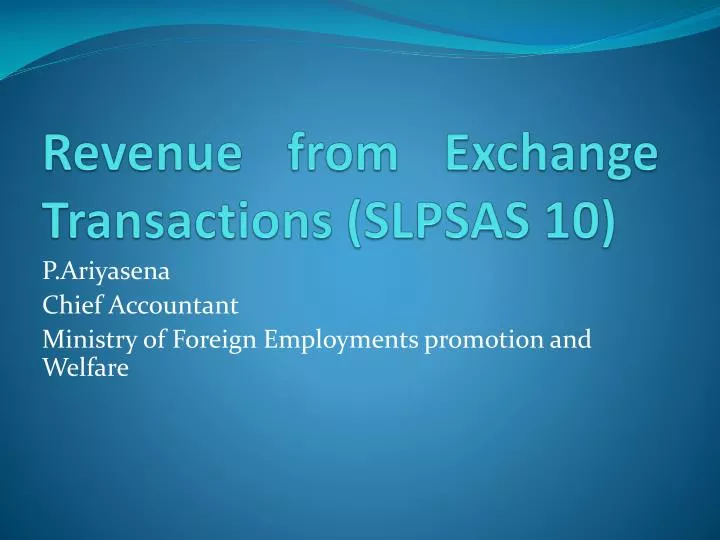 revenue from exchange transactions slpsas 10