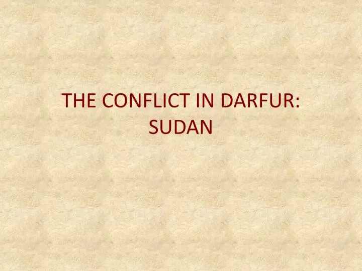 the conflict in darfur sudan