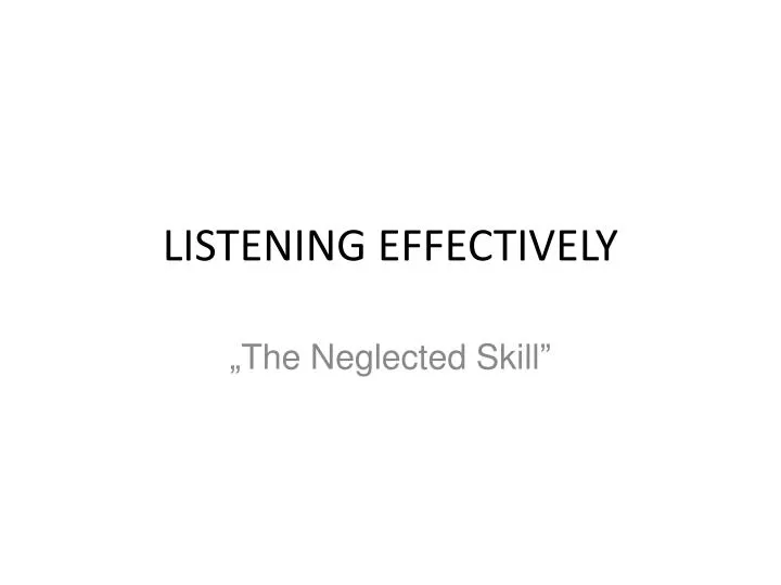 listening effectively