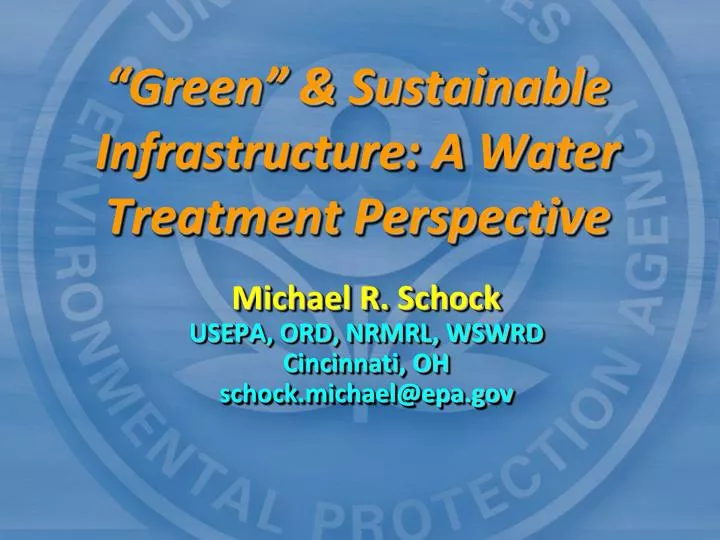 green sustainable infrastructure a water treatment perspective