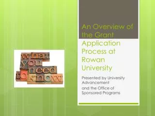 An Overview of the Grant Application Process at Rowan University