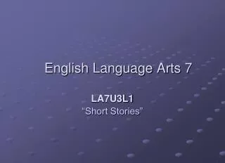 English Language Arts 7