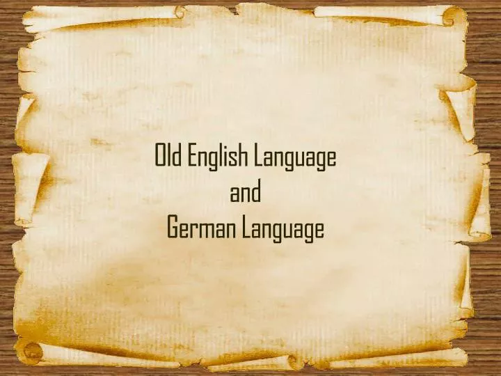 old english language and german language