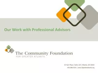 Our Work with Professional Advisors