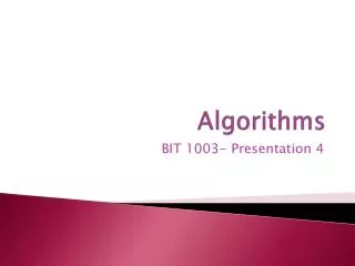 algorithms