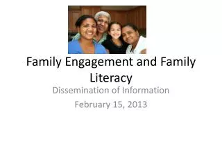 Family Engagement and Family Literacy