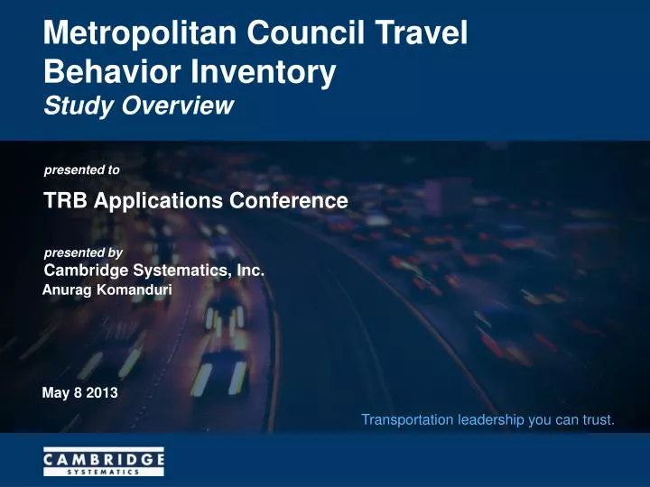 metropolitan council travel behavior inventory