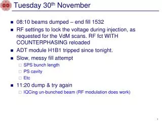Tuesday 30 th November