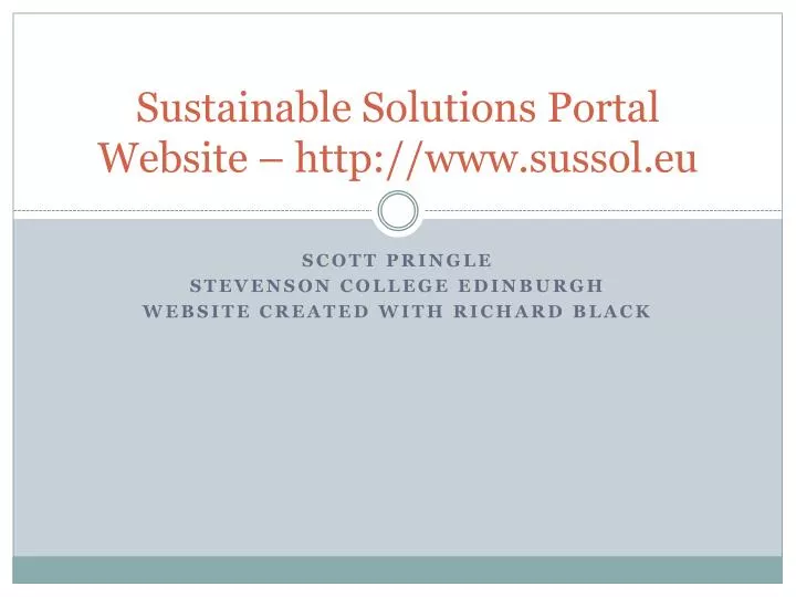 sustainable solutions portal website http www sussol eu