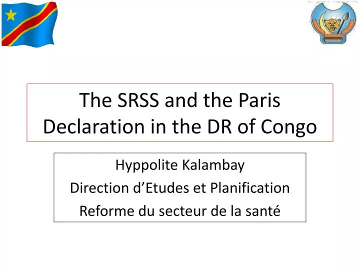 the srss and the paris declaration in the dr of congo