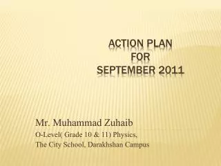 Action Plan for September 2011
