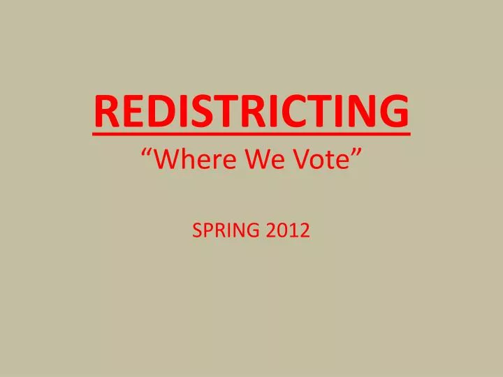 redistricting where we vote