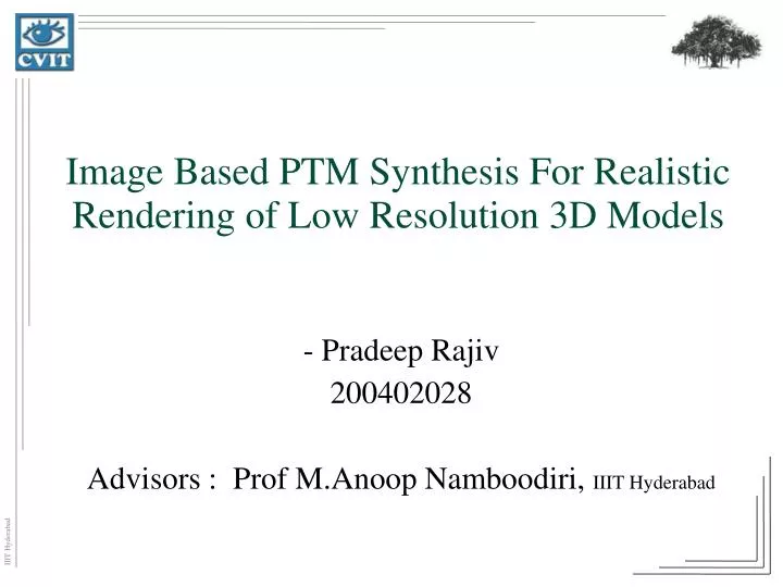 image based ptm synthesis for realistic rendering of low resolution 3d models