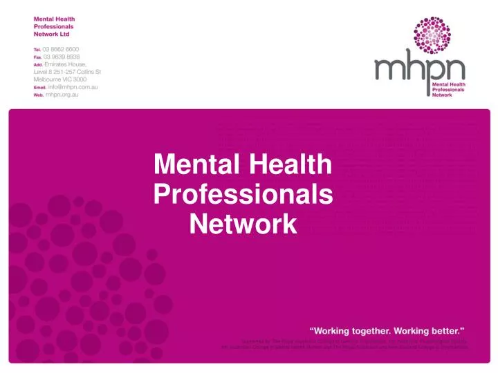 mental health professionals network