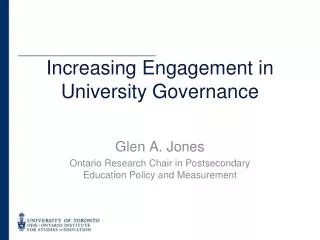 Increasing Engagement in University Governance