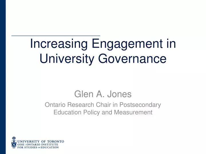 increasing engagement in university governance