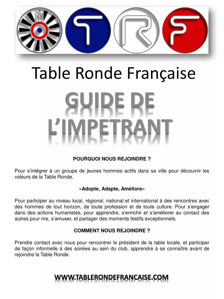 table ronde fran aise