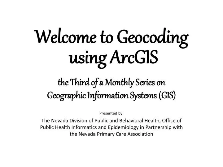 welcome to geocoding using arcgis