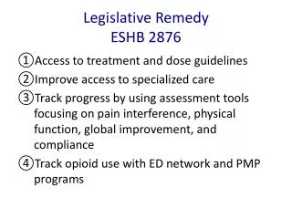 Legislative Remedy ESHB 2876