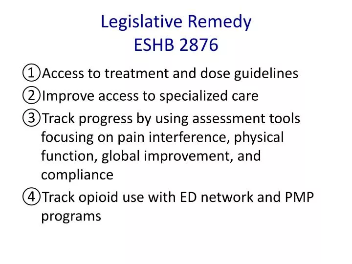 legislative remedy eshb 2876