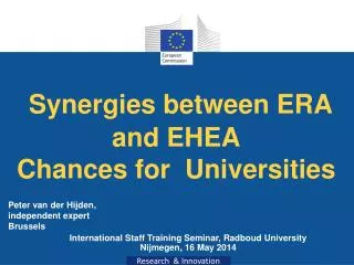 Synergies between ERA and EHEA Chances for Universities