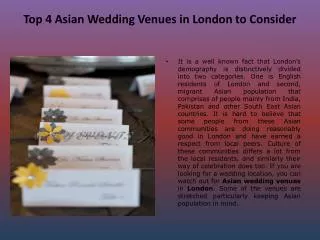 Top 4 Asian Wedding Venues in London to Consider