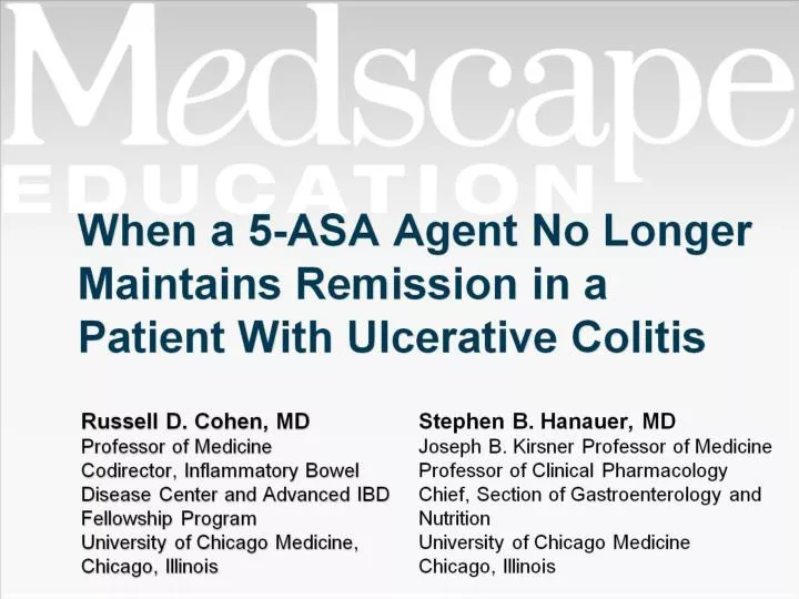 when a 5 asa agent no longer maintains remission in a patient with ulcerative colitis