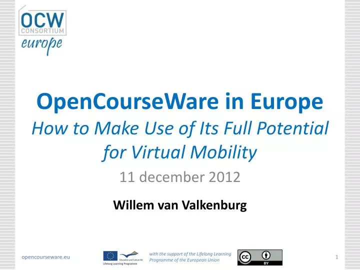 opencourseware in europe how to make use of its full potential for virtual mobility