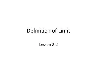Definition of Limit