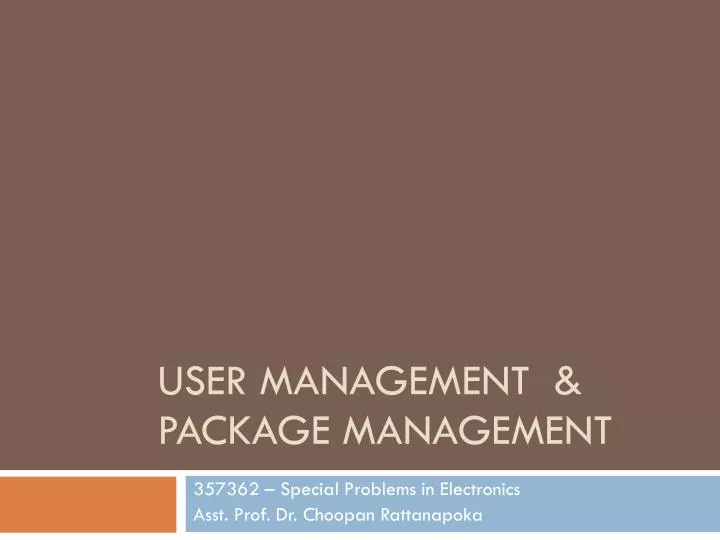 user management package management