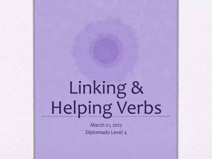 linking helping verbs