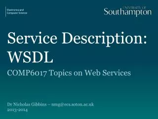 Service Description: WSDL