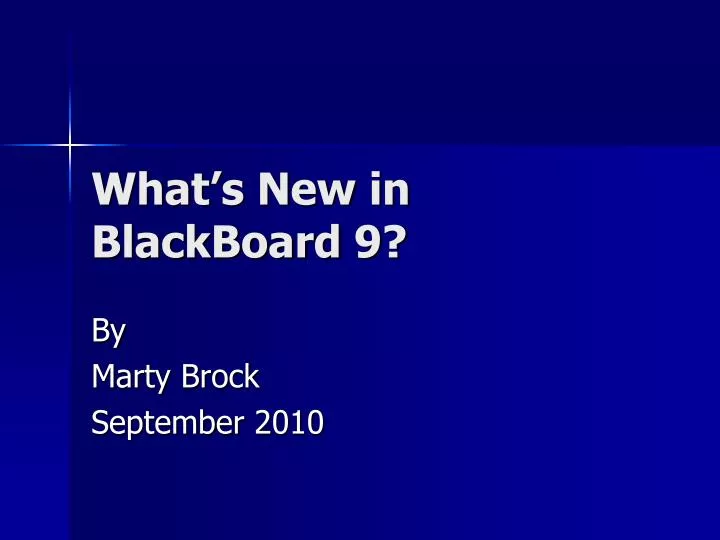 what s new in blackboard 9