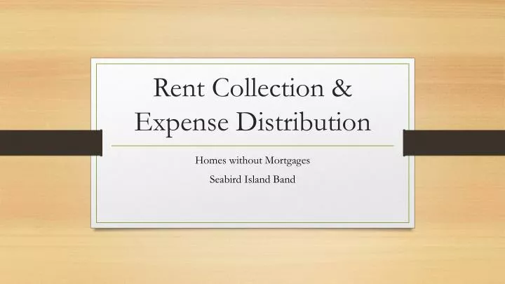 rent collection expense distribution