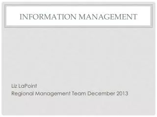 Information Management