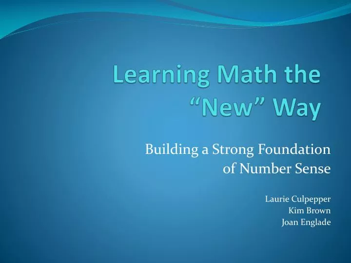 learning math the new way