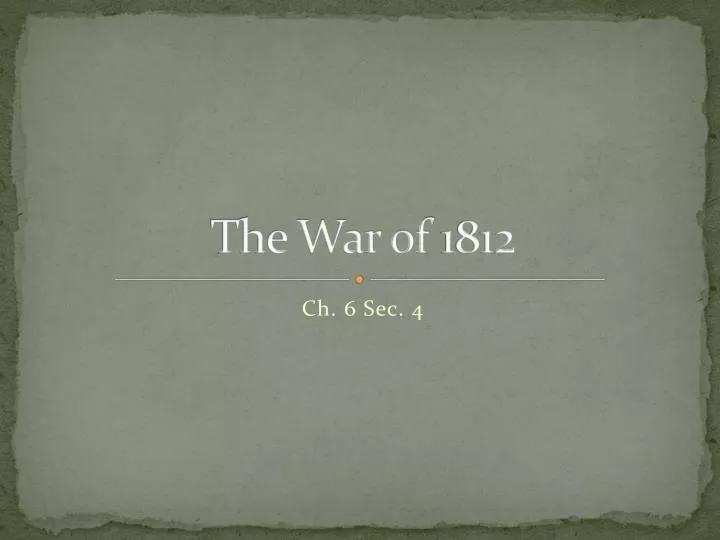 the war of 1812