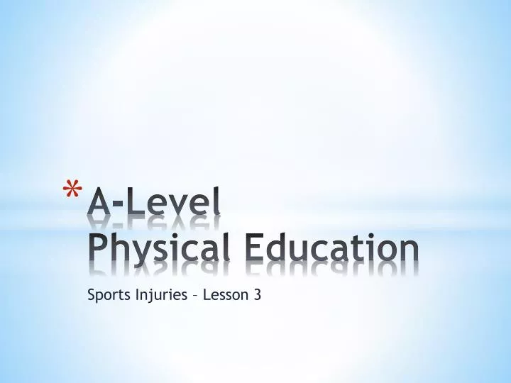 a level physical education