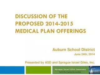 Discussion of the Proposed 2014-2015 Medical Plan Offerings