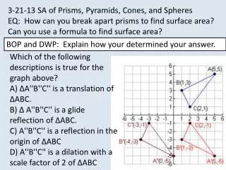 3-21-13 SA of Prisms, Pyramids, Cones, and Spheres