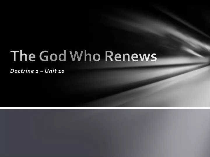 the god w ho renews