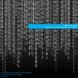 Real-Time Cities: an Introduction to Urban Cybernetics Harvard Design School: SCI 0646900