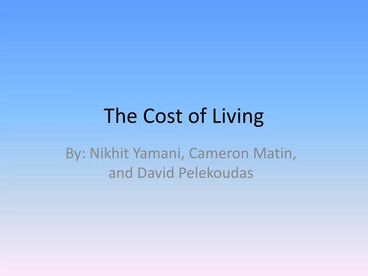 the cost of living