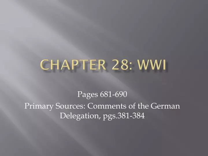 chapter 28 wwi