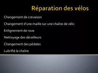 r paration des v los