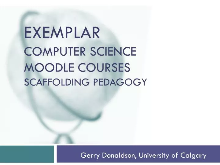 exemplar computer science moodle courses scaffolding pedagogy